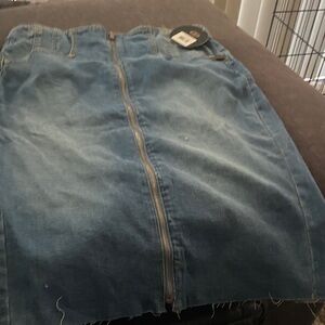 one 5 one Blue Denim Pencil Skirt